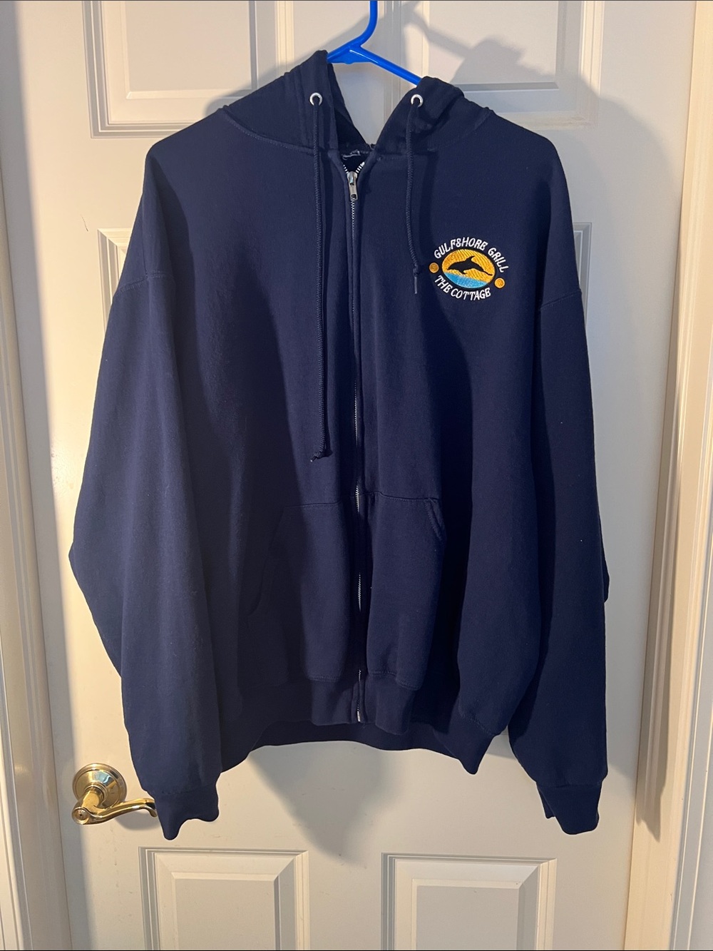 & The Cottage Navy Zip-Up Hoodie